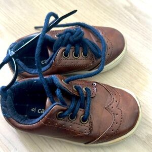 Brown Carters shoe/ abbey blue laces